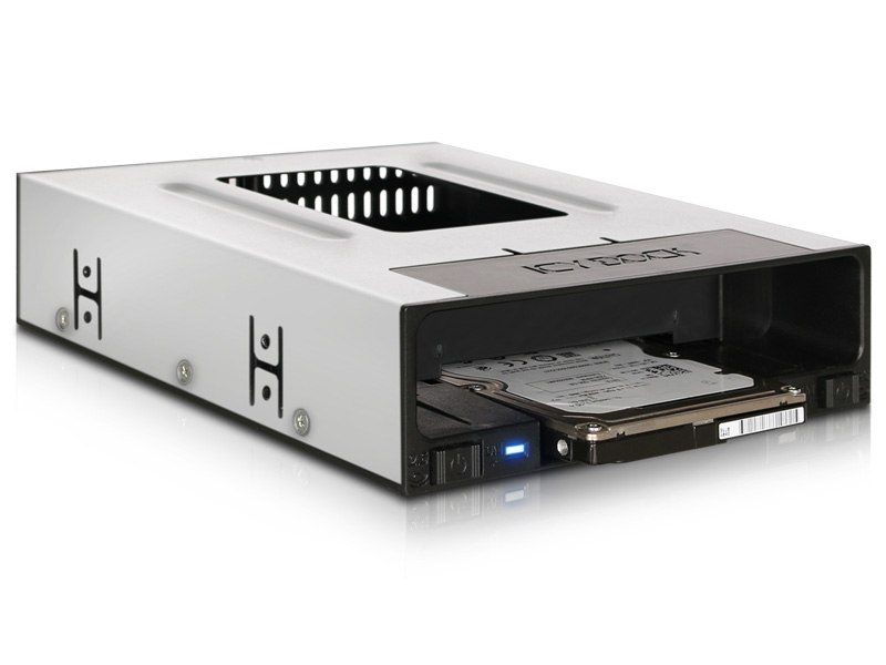 ICYDOCK 2.5インチ & 3.5インチ SSD/HDD搭載用リムーバブルケース 5.25インチベイサイズ トレイレスタイプ