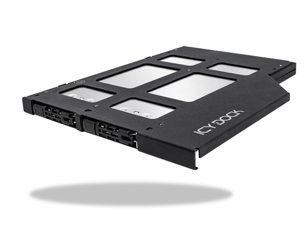 ICYDOCK　2 x M.2 NVMe SSD 搭載用 リムーバブルケース PCIe 4.0対応　9.5mm ウルトラスリム ODD ベイサイズ