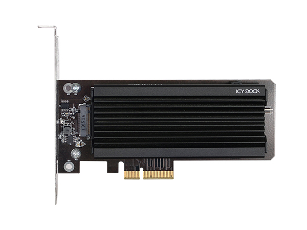 ICY DOCK 1x M.2 NVMe SSDからPCIe4.0 x 4変換アダプター ヒートシンク付きモデル
