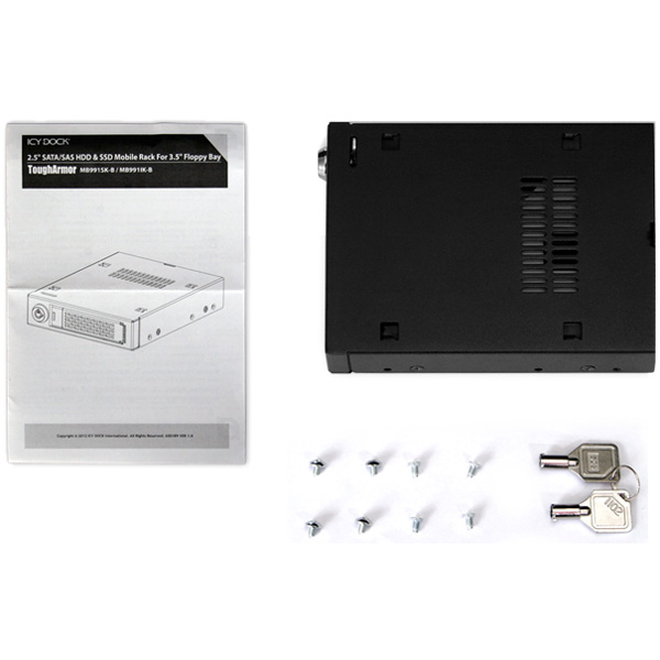 ICYDOCK 1x2.5インチSATA HDD/SSD搭載用リムーバブルケース 3.5インチベイサイズ