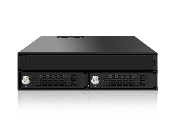 ICYDOCK　2x 2.5インチSAS/SATA HDD / SSD + Slim ODD搭載用リムーバブルケース　5.25インチベイサイズ　キーロック付モデル