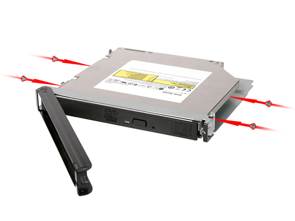 ICYDOCK　2x 2.5インチSAS/SATA HDD / SSD + Slim ODD搭載用リムーバブルケース　5.25インチベイサイズ　キーロック付モデル