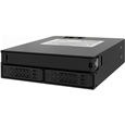 ICYDOCK　2x 2.5インチSAS/SATA HDD / SSD + Slim ODD搭載用リムーバブルケース　5.25インチベイサイズ　鍵付きモデル