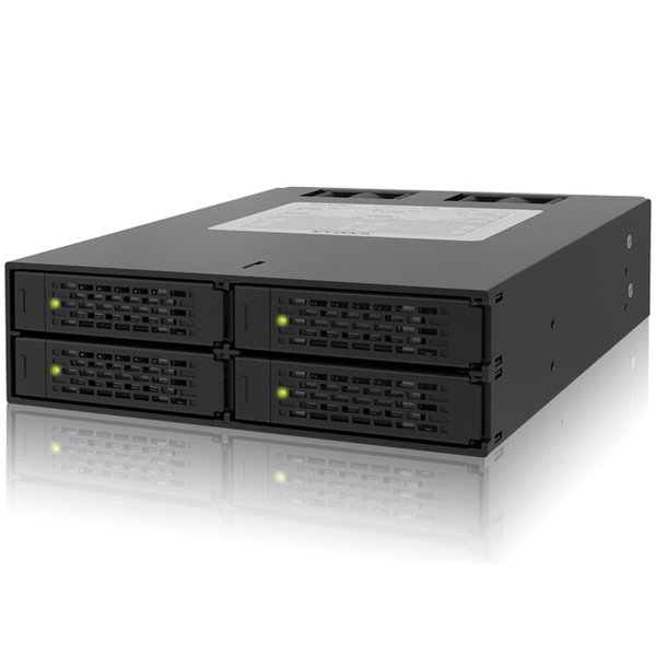 ICYDOCK　4 x 2.5インチSATA / SAS HDD/SSD 搭載用リムーバブルケース　5.25インチベイサイズ