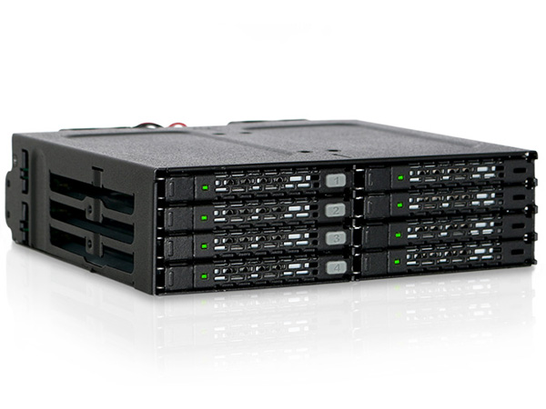 ICY DOCK 8 Bay 2.5インチ SAS SATA SSD&HDD (7mm) Mini-SAS Backplane Cage for External 5.25インチ Bay