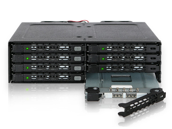 ICY DOCK 8 Bay 2.5インチ SAS SATA SSD&HDD (7mm) Mini-SAS Backplane Cage for External 5.25インチ Bay