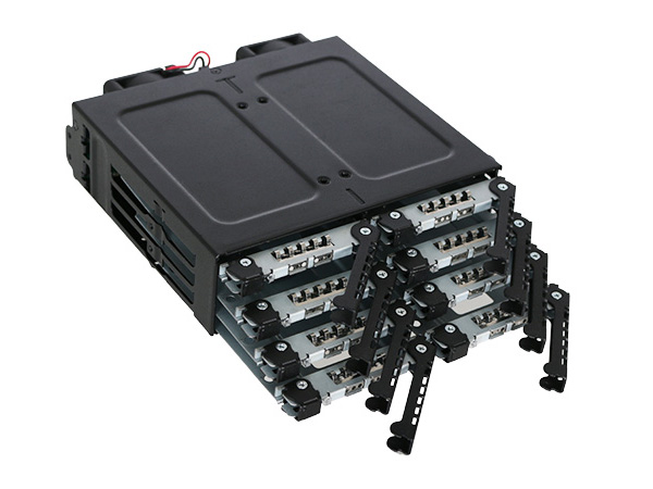 ICY DOCK 8 Bay 2.5インチ SAS SATA SSD&HDD (7mm) Mini-SAS Backplane Cage for External 5.25インチ Bay