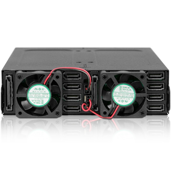 ICYDOCK　8x 2.5インチ SAS/SATA SSD HDD搭載用リムーバブルケース　5.25インチベイサイズ