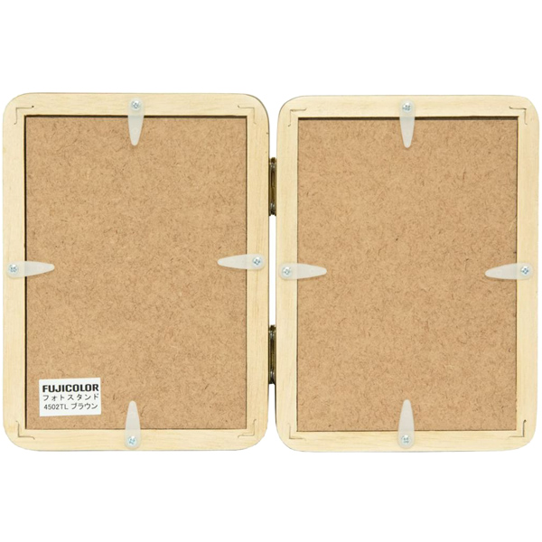 FUJICOLOR 木製フォトスタンド 4502TL Lサイズ×2面 ブラウン