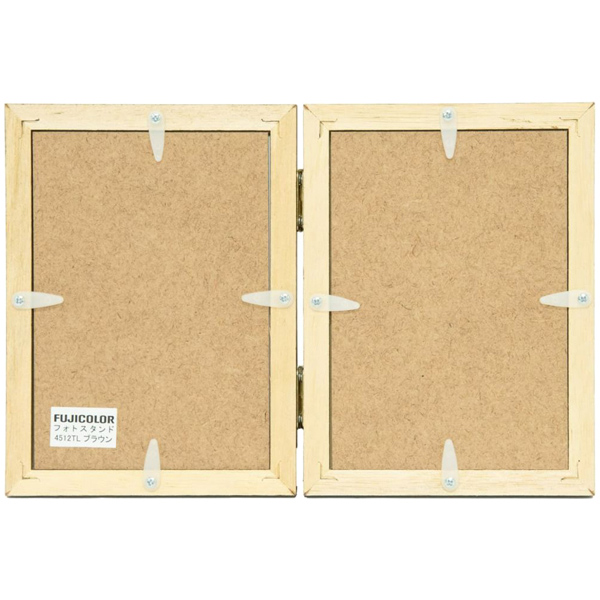 FUJICOLOR 木製フォトスタンド 4512TL Lサイズ×2面 ブラウン