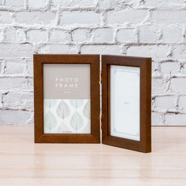 FUJICOLOR 木製フォトスタンド 4512TL Lサイズ×2面 ブラウン