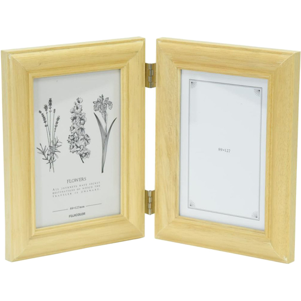 FUJICOLOR 木製フォトスタンド 4521TL Lサイズ×2面 木地