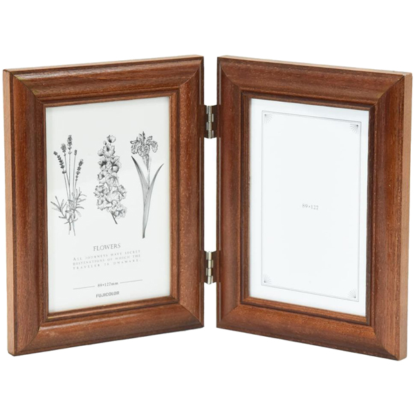 FUJICOLOR 木製フォトスタンド 4522TL Lサイズ×2面 ブラウン