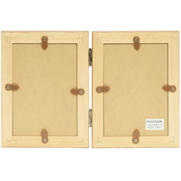 FUJICOLOR 木製フォトスタンド 4522TL Lサイズ×2面 ブラウン