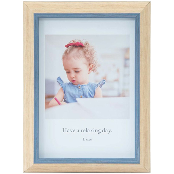 FUJICOLOR フォトフレーム 写真立て ナチュラルカラーフレーム 2302L Lサイズ ブルー