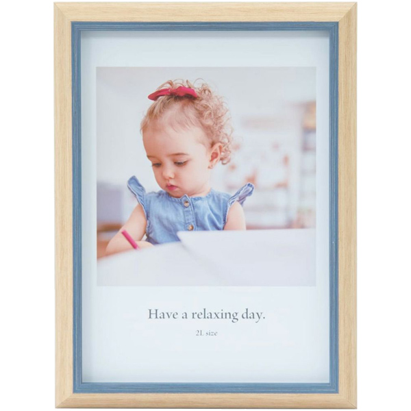 FUJICOLOR フォトフレーム 写真立て ナチュラルカラーフレーム 2402K キャビネサイズ 2L ブルー