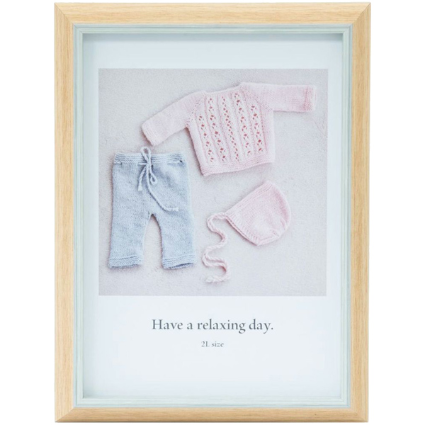 FUJICOLOR フォトフレーム 写真立て ナチュラルカラーフレーム 2403K キャビネサイズ 2L ミントグリーン