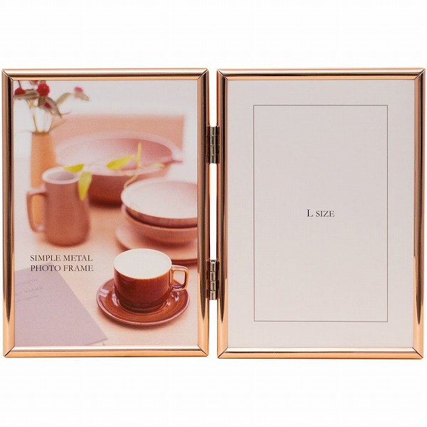 フジカラー メタルフォトスタンド 1513TL Lサイズ2面 ピンクゴールド