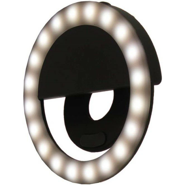 KING LEDリングライト 3色モード明るさ調節 3200K-5600K 40灯 USB充電 クリップ式