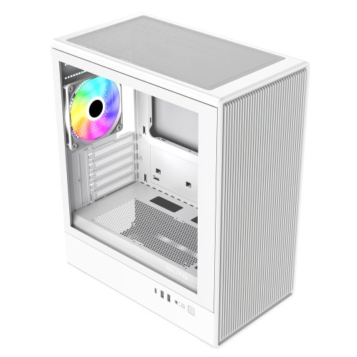 Elite 350 White/MicroATX PCケース/ホワイト/シンプルでフラットなデザイン/120mm ARGBファン4基標準搭載/240mmラジエーター対応/ATX電源対応