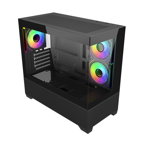 Elite 490/MicroATX/ブラック/270度オールガラスビュー/360mmラジエーター対応/ARGBファン3基標準搭載/高エアフロー設計/425mmGPU対応/USB 3.2 Gen2x2 Type-C