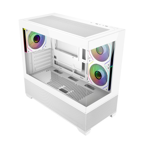 Elite 490 White/MicroATX/ホワイト/270度オールガラスビュー/360mmラジエーター対応/ARGBファン3基標準搭載/高エアフロー設計/425mmGPU対応/USB 3.2 Gen2x2 Type-C