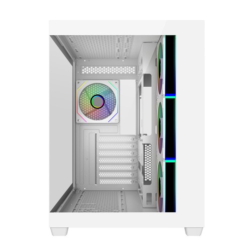 Elite 681 White/ATX/ホワイト/270度シームレスガラスパネル/デュアルチャンバー構造/360mmラジエーター対応/ARGBファン4基標準搭載/大型GPU対応/USB 3.2 Gen2x2 Type-C