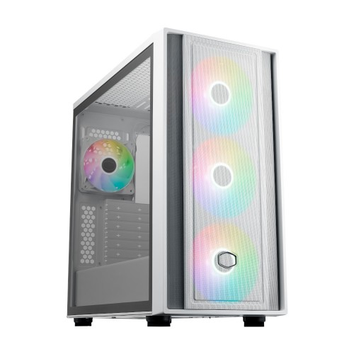 MasterBox 600 White/ミドルタワーケース/ホワイト/背面コネクターマザーボード対応/140mmARGBファン3基搭載/メッシュフロントパネル