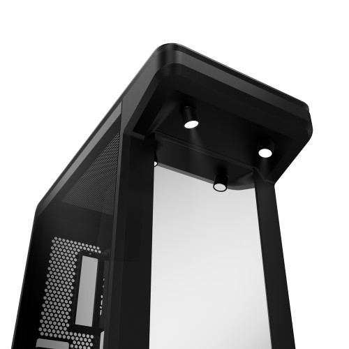 MasterFrame 360 Stage Mirror/360度ショーケース設計/フロントミラーパネル搭載モデル/背面コネクタMB対応/PCIe 5.0ライザーケーブル付属/最大12基のケースファン搭載可能