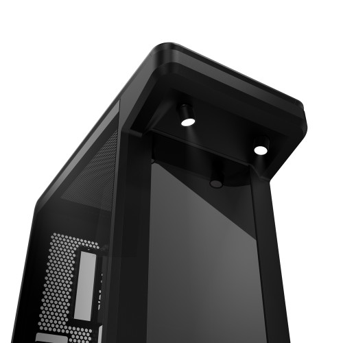 MasterFrame 360 Stage LCD/360度ショーケース設計/フロントLCDスクリーン搭載モデル/背面コネクタMB対応/PCIe 5.0ライザーケーブル付属/最大12基のケースファン搭載可能