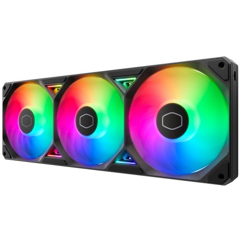 SickleFlow Edge 360 ARGB/ブラック/単一フレーム装置設計ケースファン/中空フレーム構造/簡単な取り付け/ARGB照明/ループダイナミックベアリング