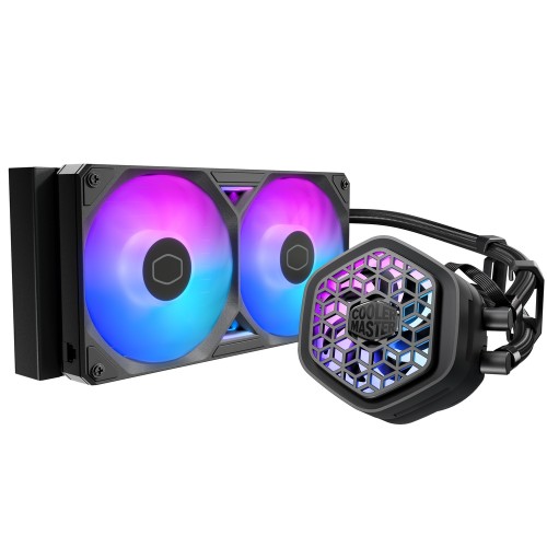 MasterLiquid 240 Atmos II VRM Fan ARGB/240mm水冷クーラー/ブラック/VRM冷却ファン搭載/Intel LGA1851/1700/1200/1156/1155/1151/1150/AMD AM5/AM4対応