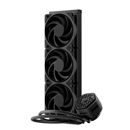 MasterLiqiud Atmos II Stealth 360/360mm水冷CPUクーラー/オールブラック/VRM冷却ファン搭載/Intel LGA1851/1700/1200/1156/1155/1151/1150/AMD AM5/AM4