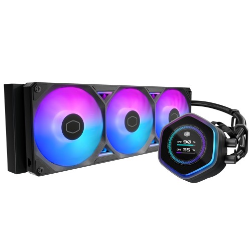 MasterLiquid 360 Atmos II LCD ARGB/360mm水冷クーラー/ブラック/リアルタイム表示対応LCD搭載/Intel LGA1851/1700/1200/1156/1155/1151/1150/AMD AM5/AM4対応