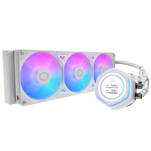 MasterLiquid 360 Atmos II LCD White/360mm水冷クーラー/ホワイト/リアルタイム表示対応LCD搭載/Intel LGA1851/1700/1200/1156/1155/1151/1150/AMD AM5/AM4対応