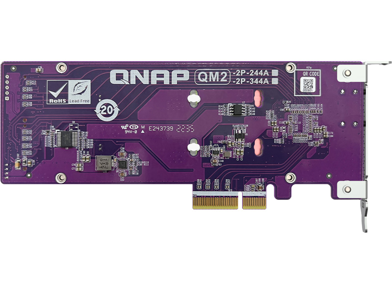 2 x M.2 PCIe SSD 拡張カード (QM2-2P-344A、組込)