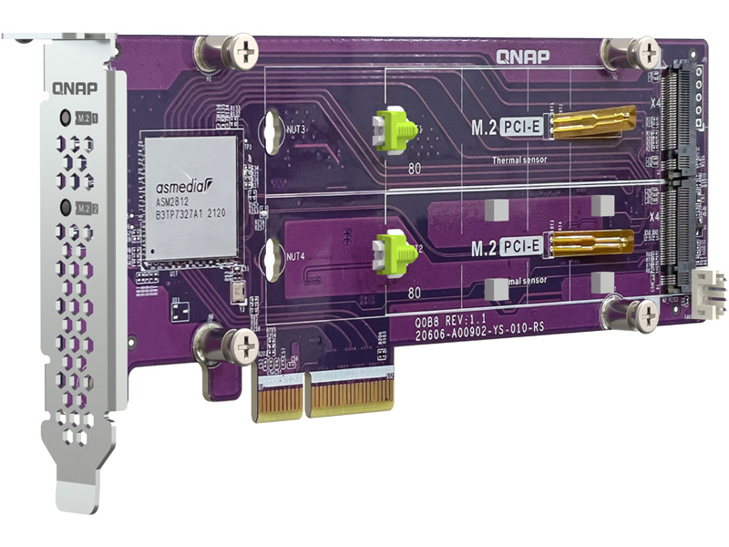 2 x M.2 PCIe SSD 拡張カード (QM2-2P-344A、組込)