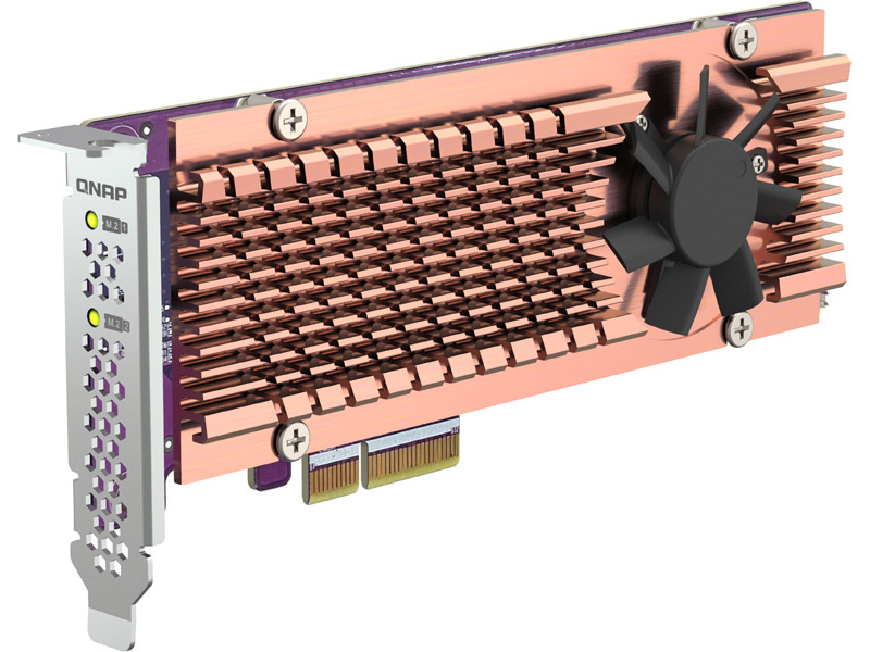 2 x M.2 PCIe SSD 拡張カード (QM2-2P-344A、組込)