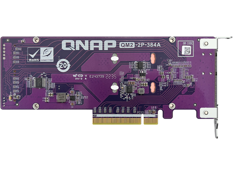 2 x M.2 PCIe SSD 拡張カード (QM2-2P-384A、組込)