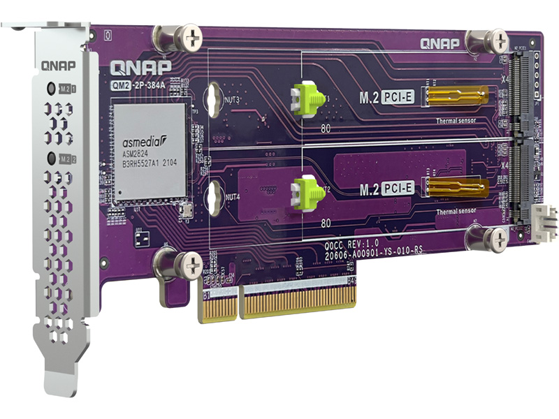 2 x M.2 PCIe SSD 拡張カード (QM2-2P-384A、単体)