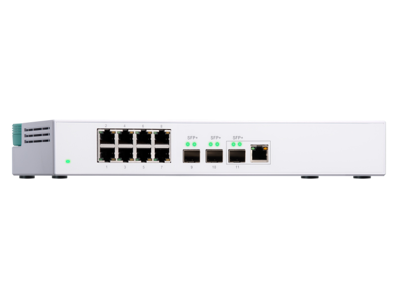 QSW-308-1C アンマネージドスイッチ (3ポート 10GbE + 8ポート 1GbE)