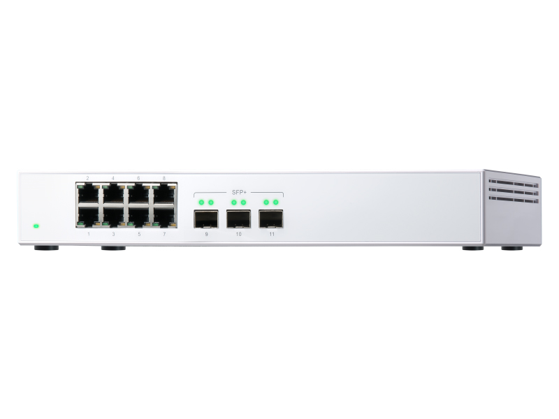 QSW-308S アンマネージドスイッチ (3ポート 10GbE + 8ポート 1GbE)