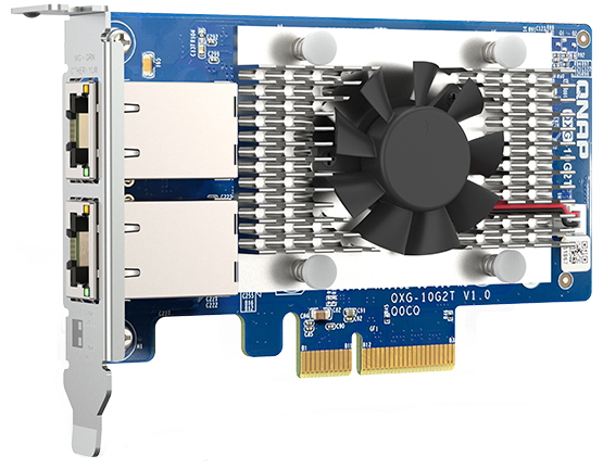 2ポート 10GbE 10GBASE-T/NBASE-T LANカード (QXG-10G2T、組込)