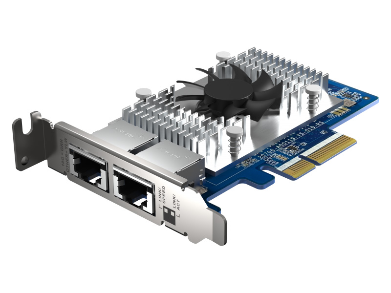 2ポート 10GbE 10GBASE-T LANカード (QXG-10G2T-X710、組込)