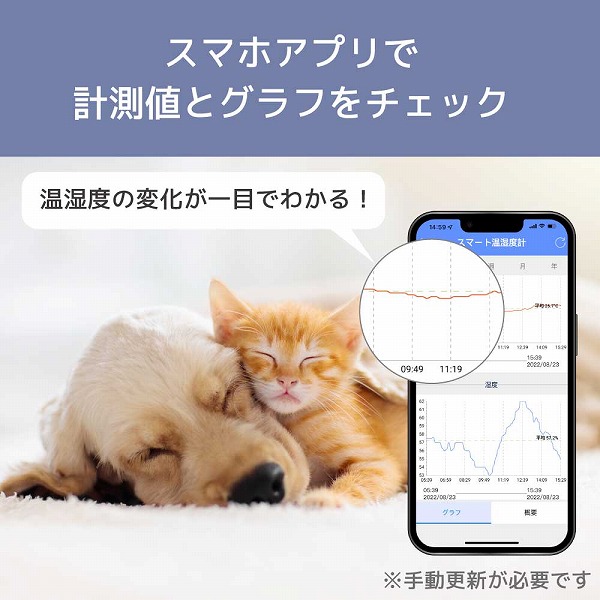 デジタル時計搭載 スマート温湿度計