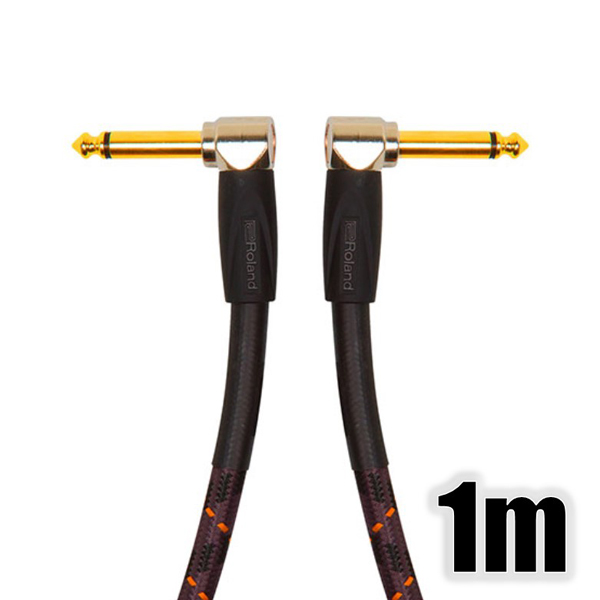 楽器用ケーブル/24K金メッキ/1m/TSフォン-TSフォン/両L字型