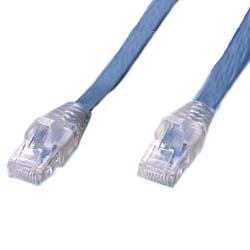 Cat5e フラットLANケーブル ストレート結線 ブルー 3m