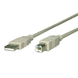 USBケーブル 2m Aタイプ オス-Bタイプ オス アイボリー シールド線24AWG