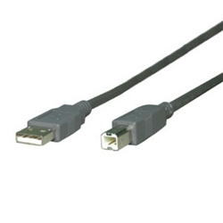 USBケーブル 2m Aタイプ オス-Bタイプ オス ダークグレー シールド線24AWG