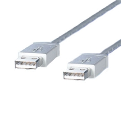 USBケーブル 2m Aタイプ オス-Aタイプ オス アイボリー シールド線24AWG